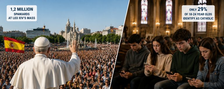 1.2 Million Spaniards Attend Leo XIV’s Mass, but Only 29% of 18–24-Year-Olds Identify as Catholic